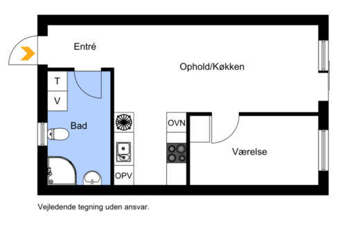 Plantegning 2 værelses - alm