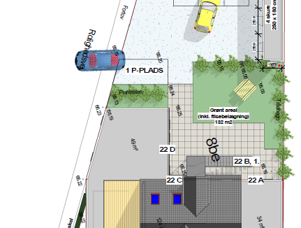 Plantegning Bredgade 22A-D Gårdmiljø